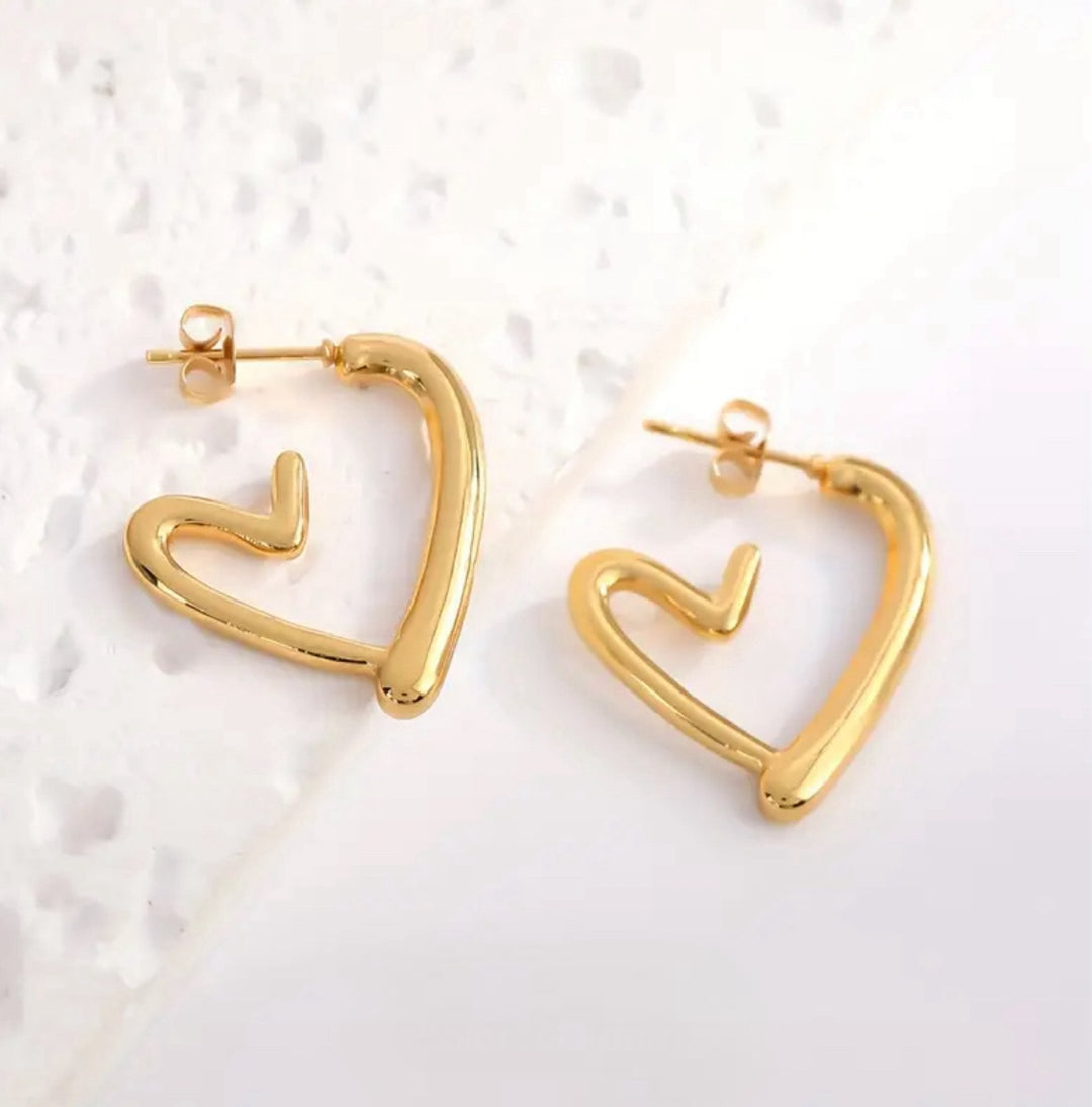 Open Heart Earrings
