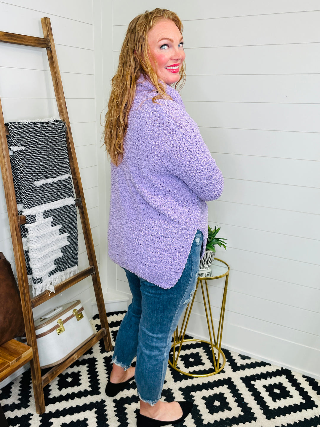 Lilac Dreams Cowl Tunic Sweater