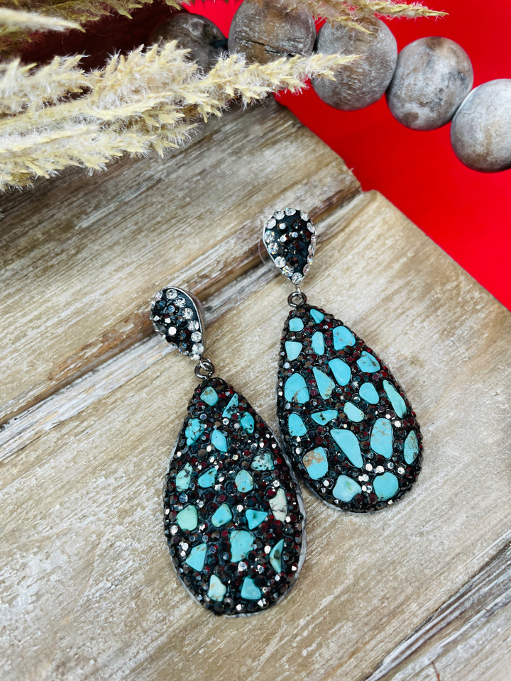 Sparkle and Stones Turquoise Earrings