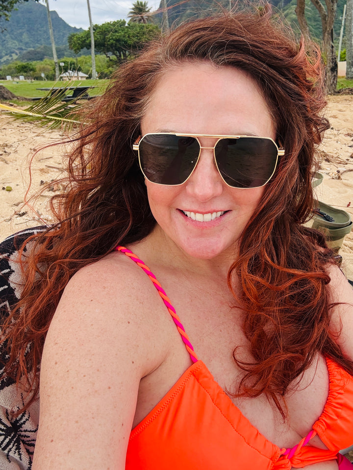 Squared Aviator Sunglasses: 2 Colors