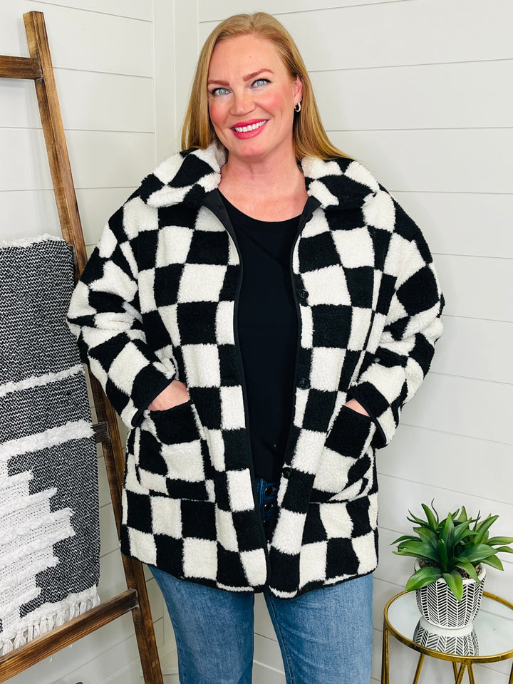 Checkered Chic Sherpa Jacket