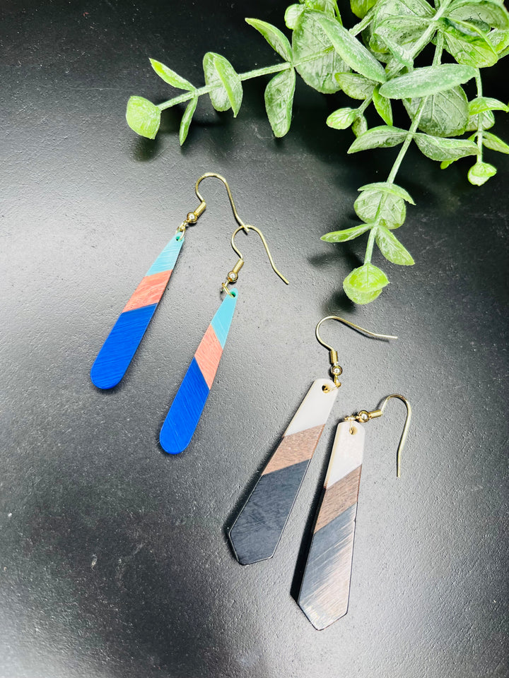 Two Color Dangle Earrings : 2 Colors