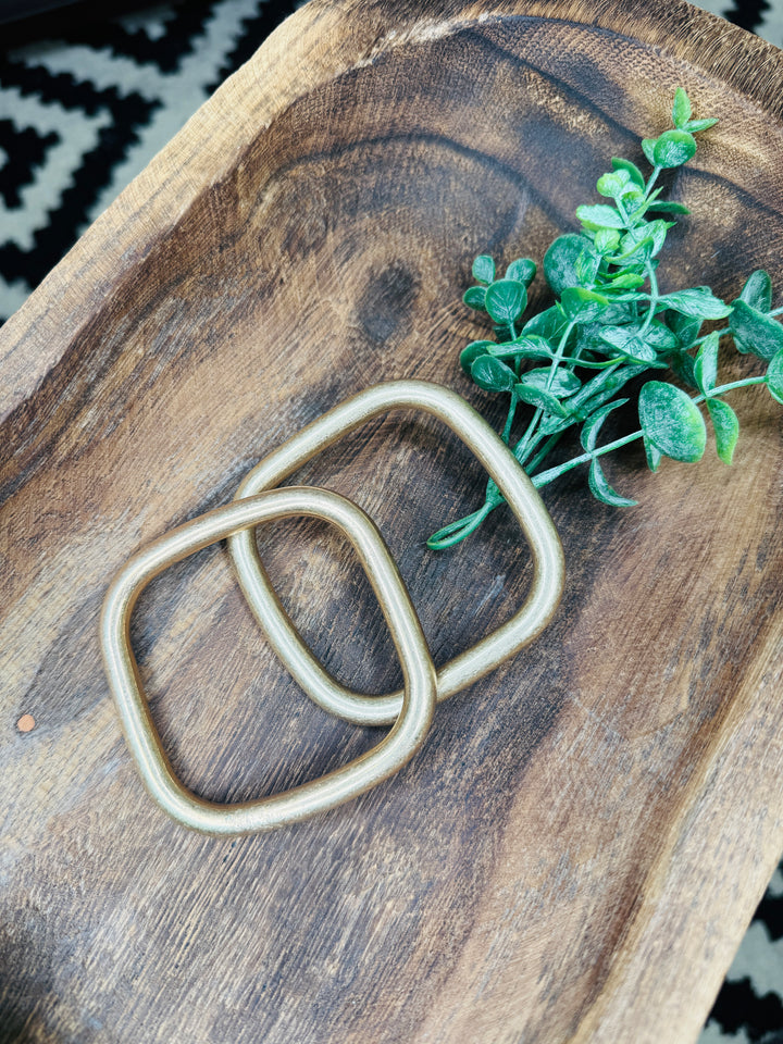 Square Gold Bangle Duo