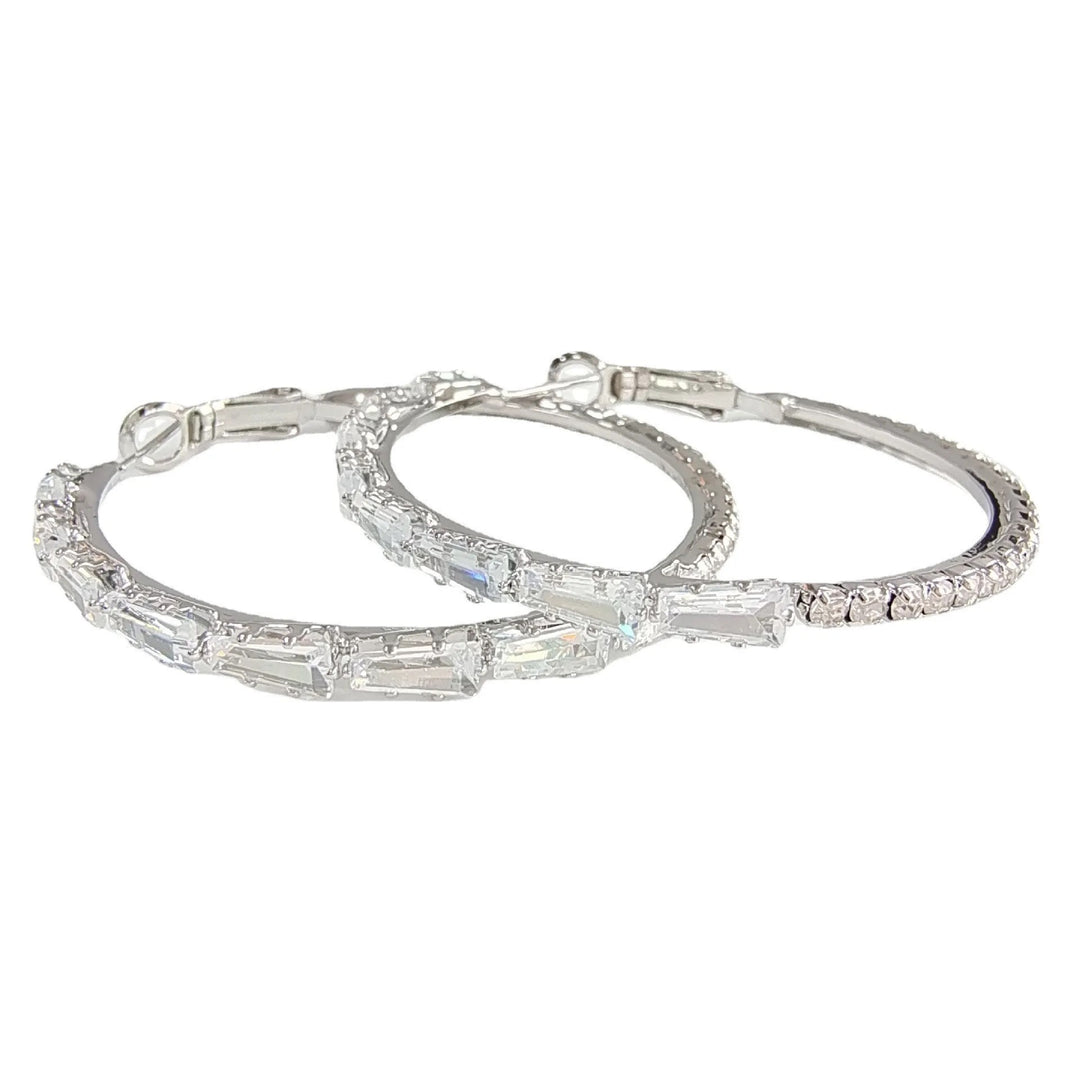 Elevated Rhinestone Hoop : 2 Colors