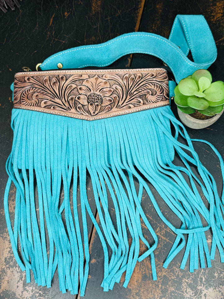 Love Lindsey Suede Fringe Clutch: 3 Colors