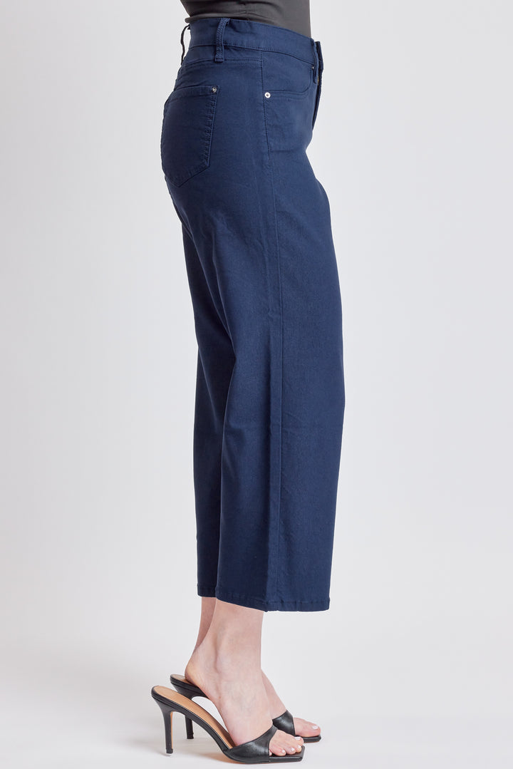 YMI Hyperstretch Wide Leg Cropped Jeans : Navy