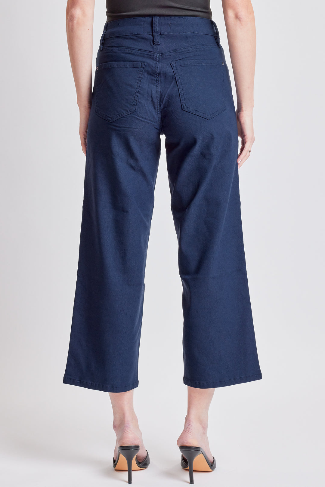 YMI Hyperstretch Wide Leg Cropped Jeans : Navy