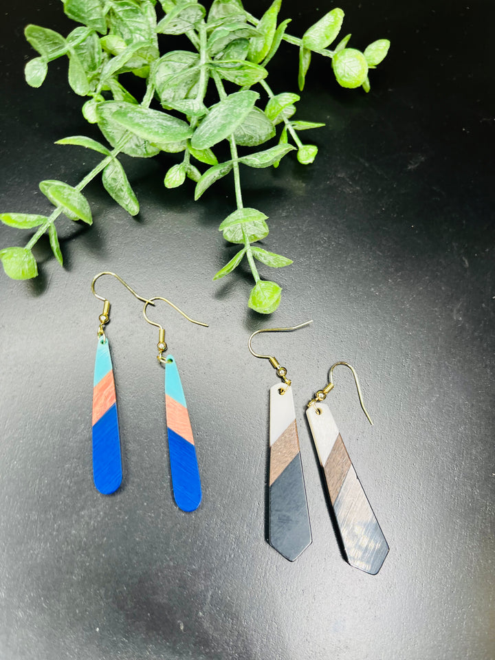 Two Color Dangle Earrings : 2 Colors
