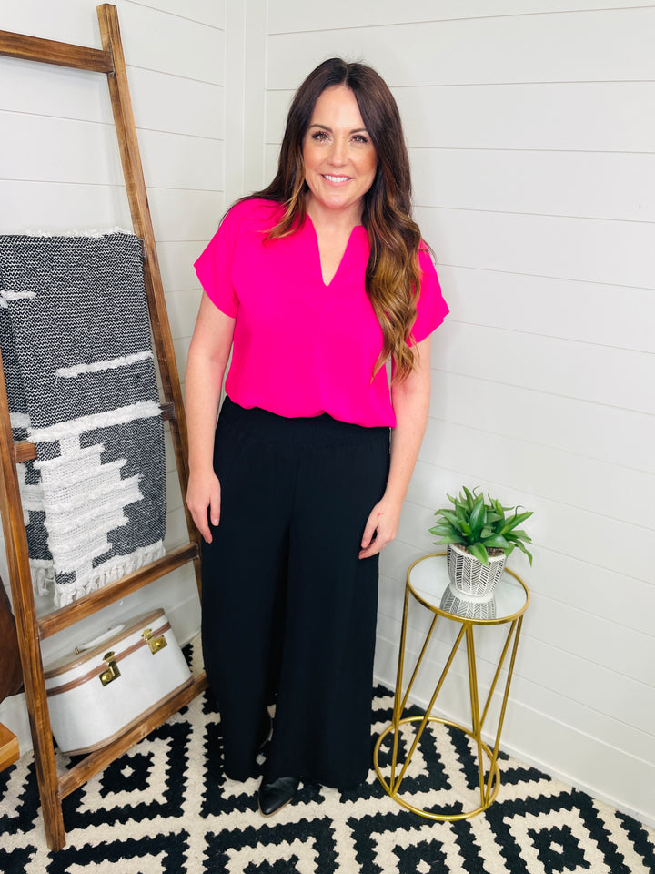 Love Lindsey Wide Leg Smocked Waistband Dress Pant