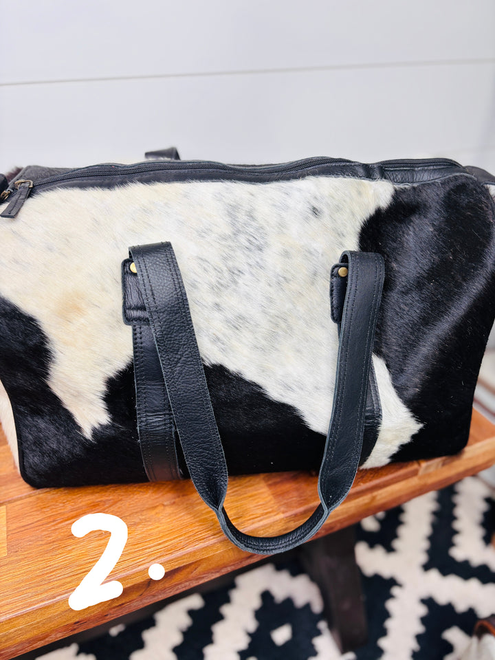 Love Lindsey Leather Cowhide Weekender