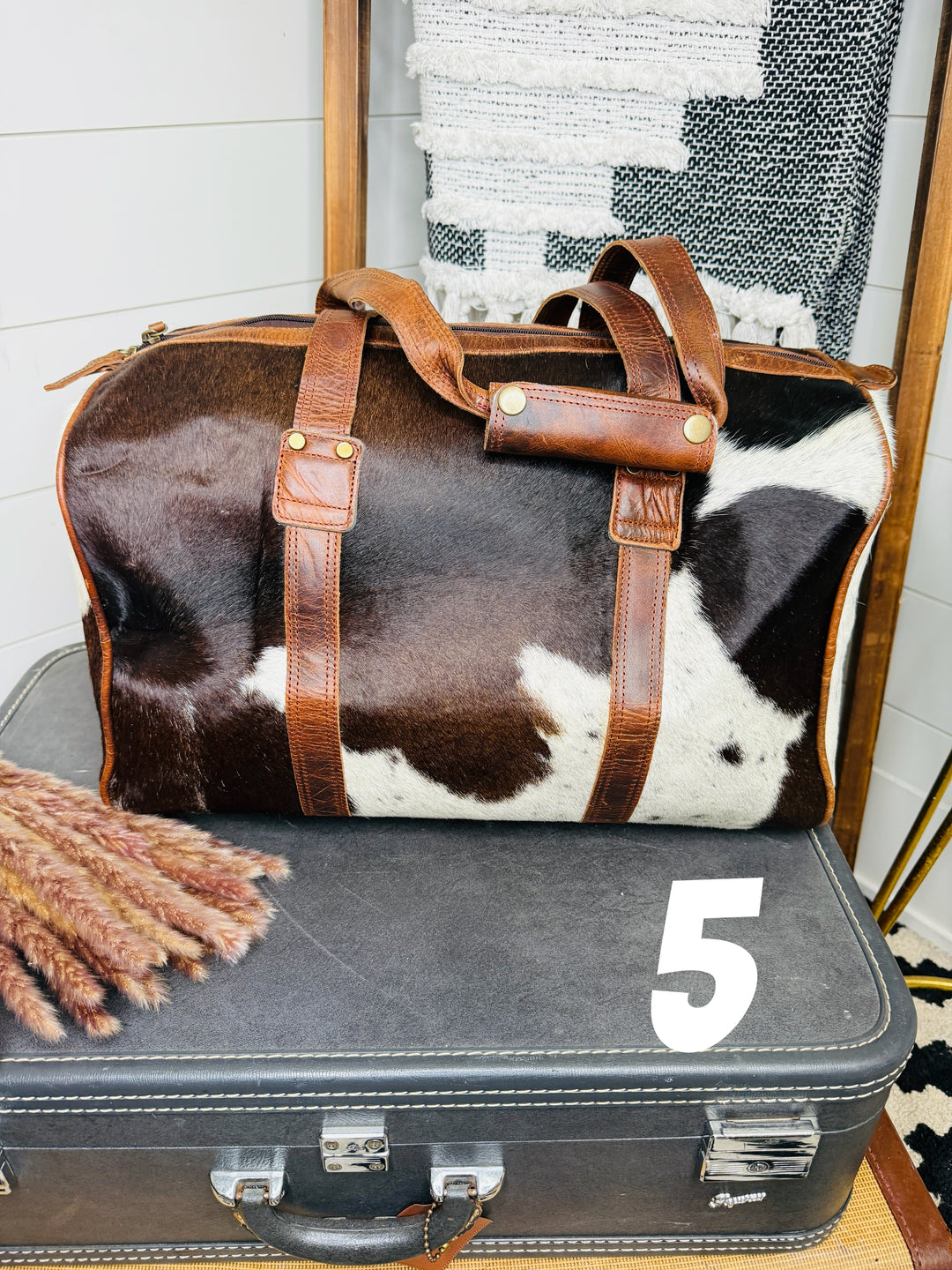 Love Lindsey Leather Cowhide Weekender