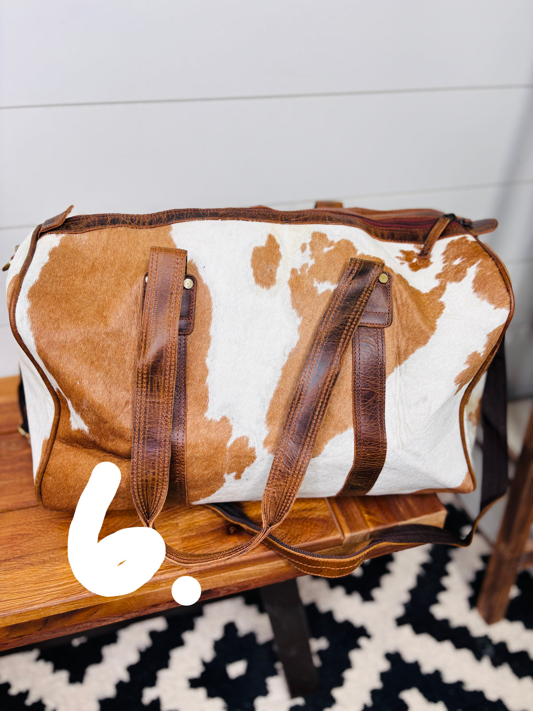 Love Lindsey Leather Cowhide Weekender