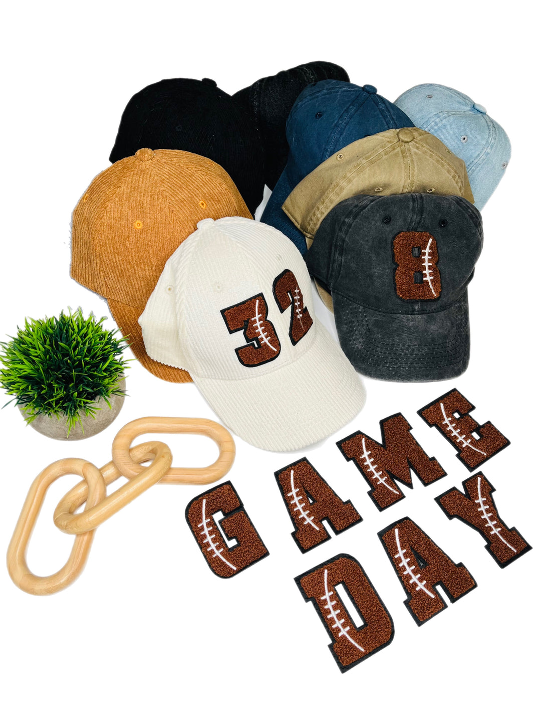 Custom Football Number Chenille Patch Hat