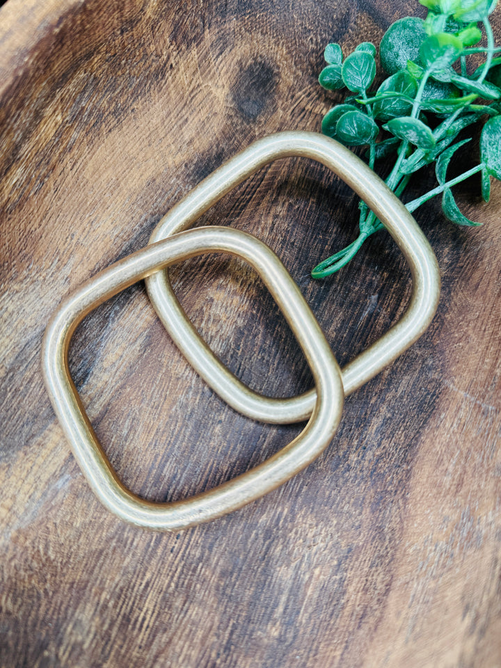 Square Gold Bangle Duo