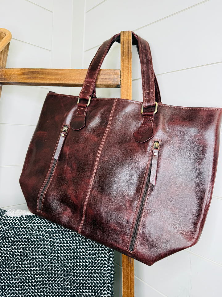 Lettie Large Cowhide & Leather Tote