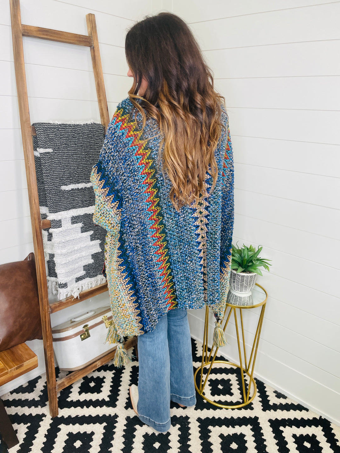 Colorful Crochet Boho Shawl: 2 Colors