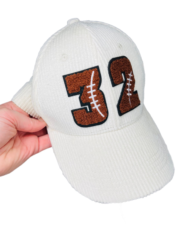Custom Football Number Chenille Patch Hat