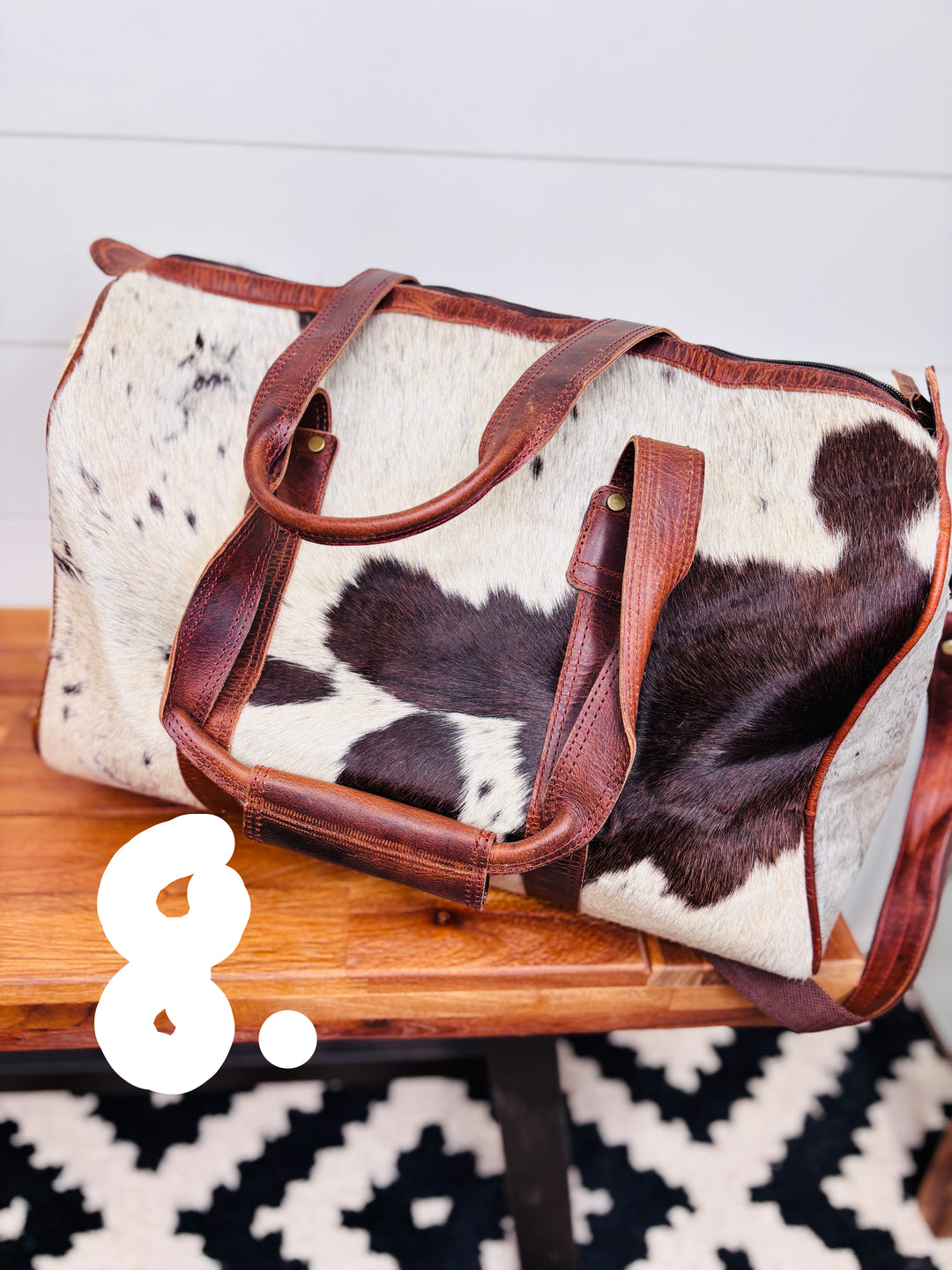 Love Lindsey Leather Cowhide Weekender