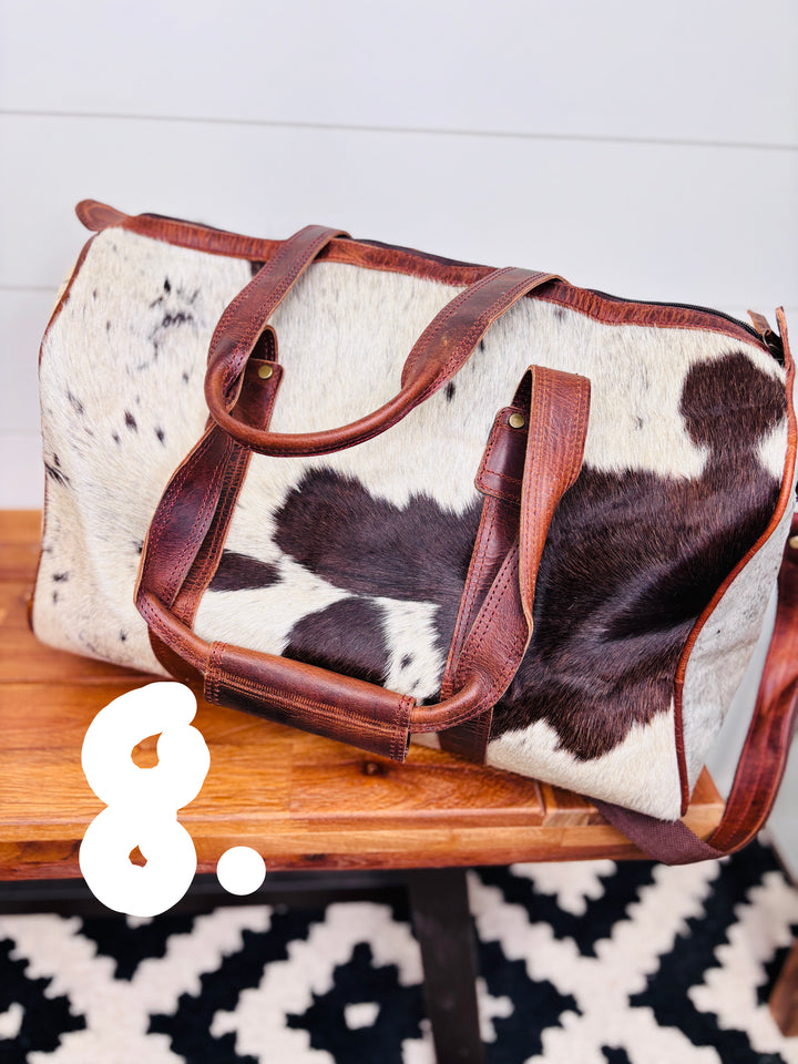 Love Lindsey Leather Cowhide Weekender