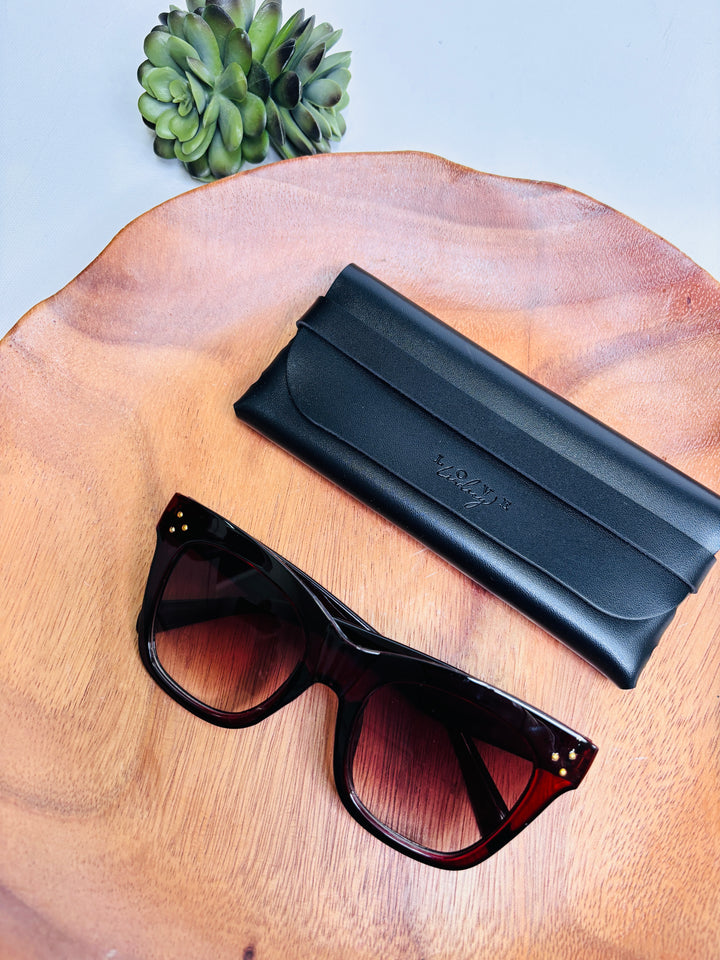 Dark Burgundy Brown Ombré Lens Sunglasses