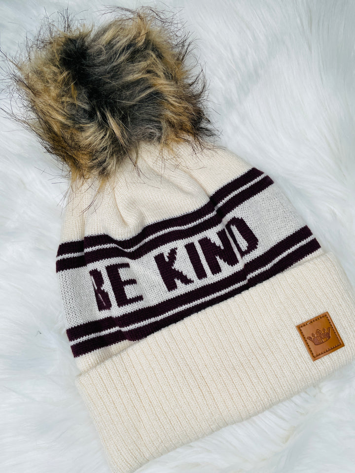 BE KIND Pom Knit Beanie : 2 Colors