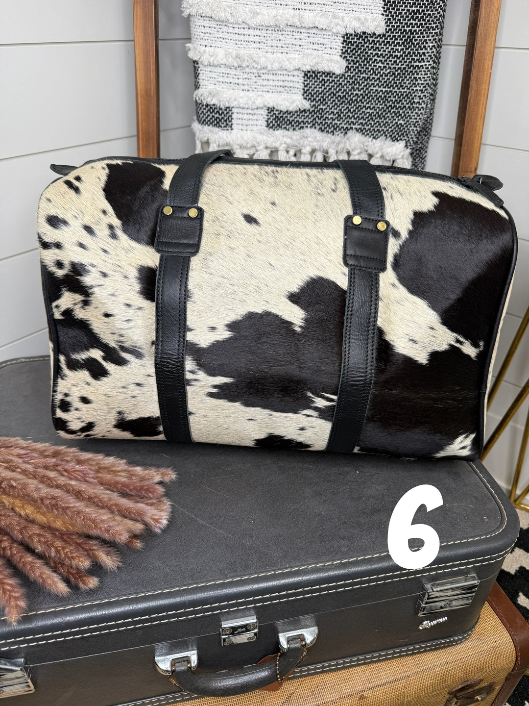 Love Lindsey Leather Cowhide Weekender