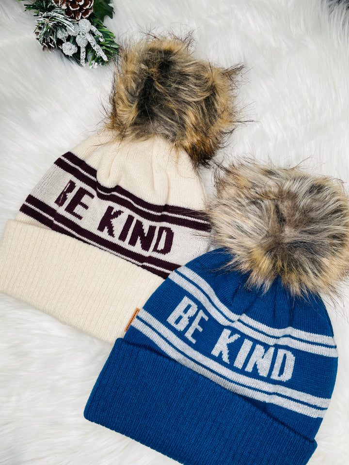 BE KIND Pom Knit Beanie : 2 Colors