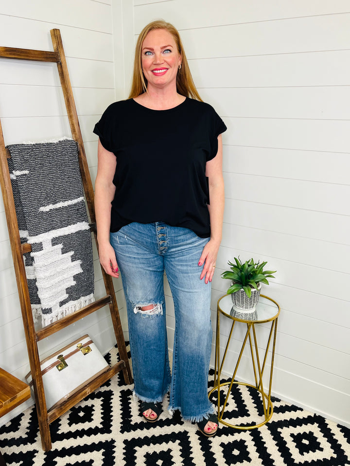 RISEN Willow Mid Rise Wide Leg Jeans