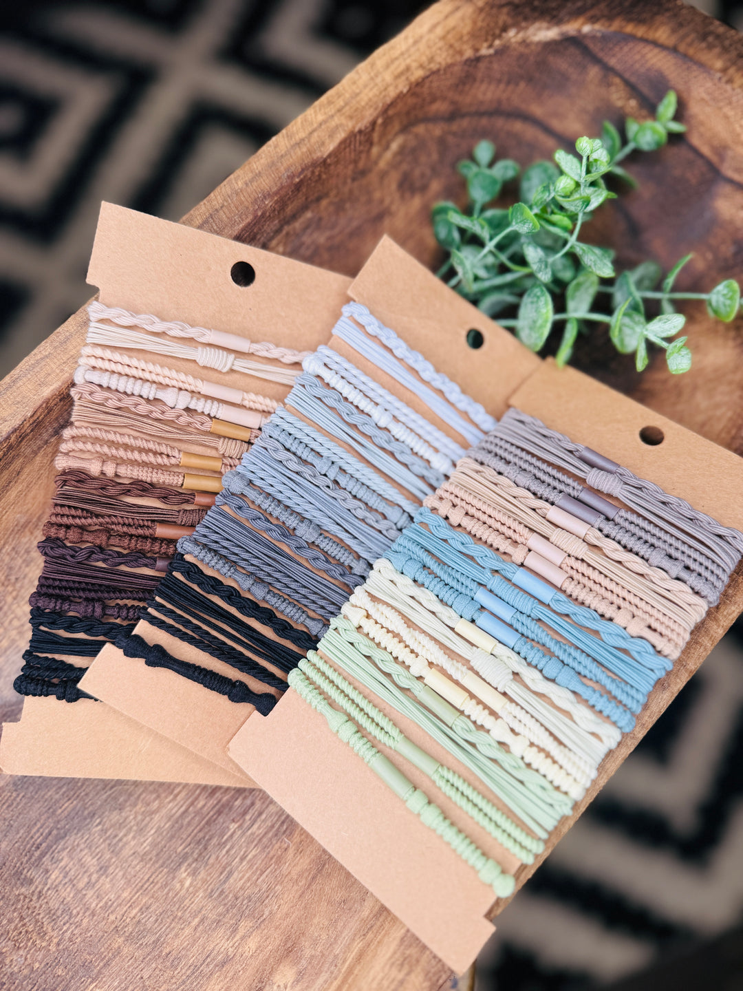 Hair Tie Bracelet Stack: 3 Colors