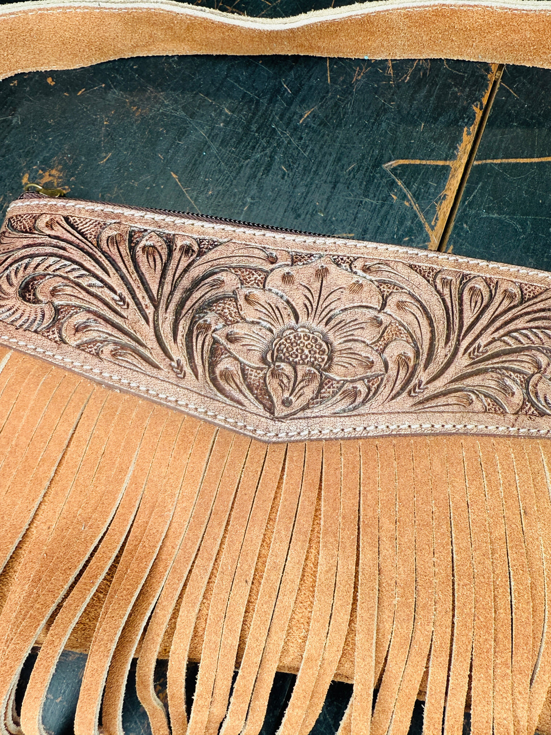 Love Lindsey Suede Fringe Clutch: 3 Colors