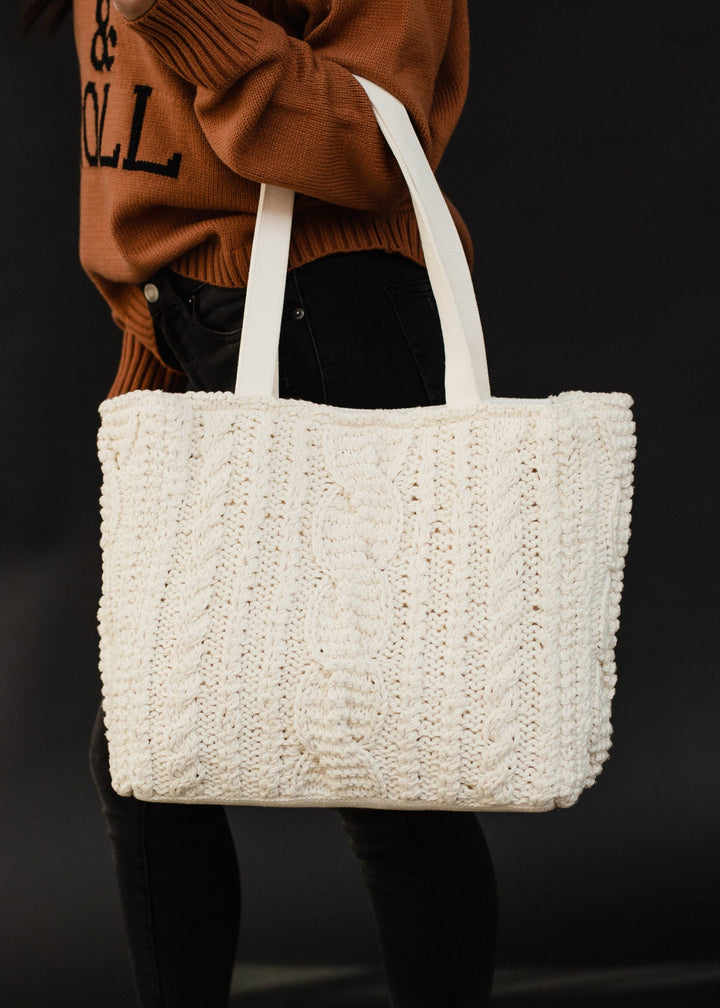 Cable Knit Tote