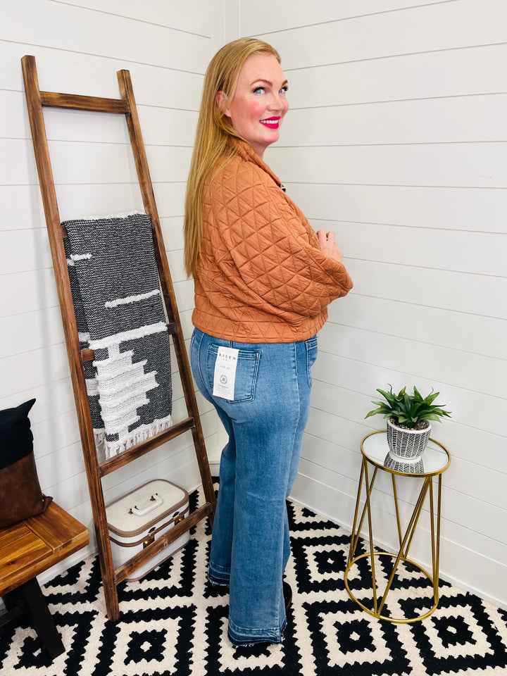 Quilted Half Zip Sweatshirt : 2 Colors