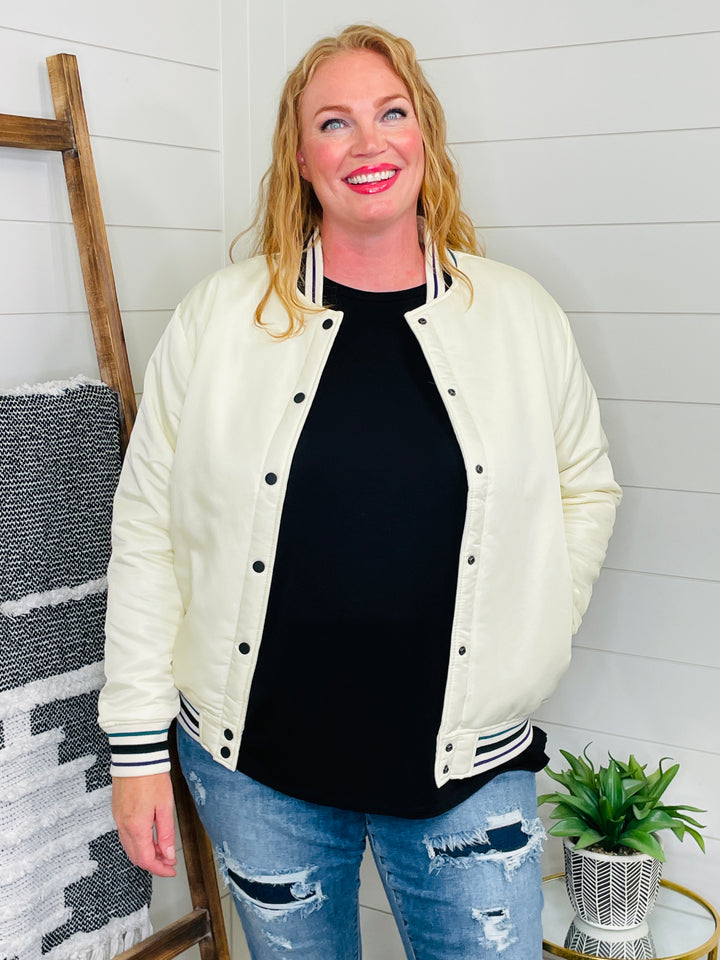 End Zone Ready Oversized Letterman Jacket