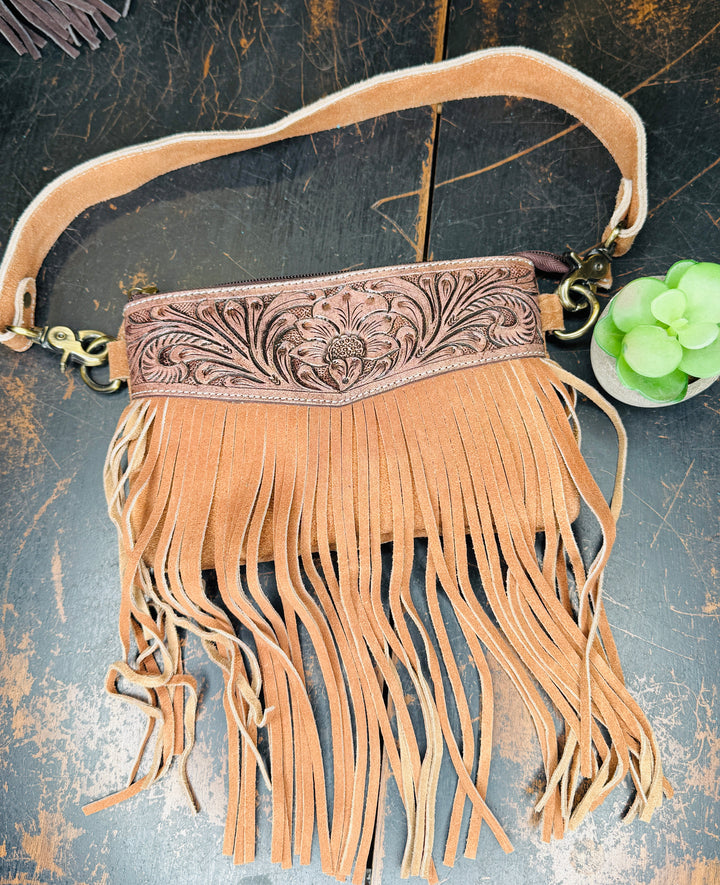 Love Lindsey Suede Fringe Clutch: 3 Colors