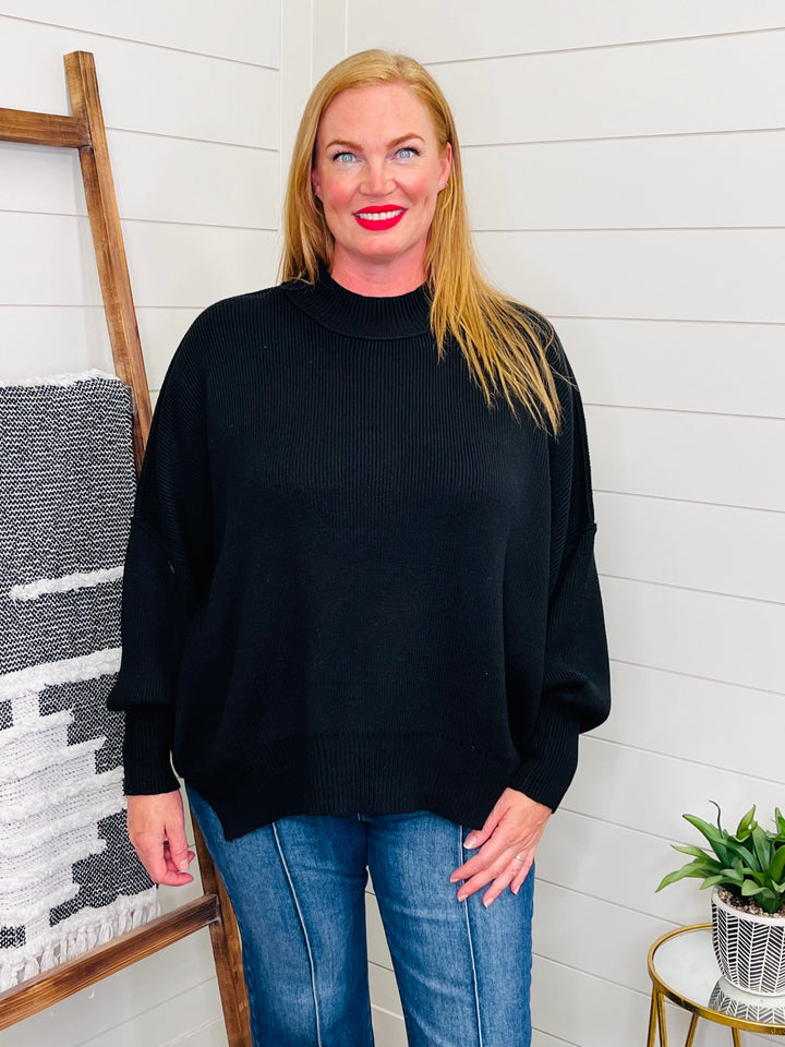 Luxe Drop Shoulder Ribbed Sweater : 2 Colors