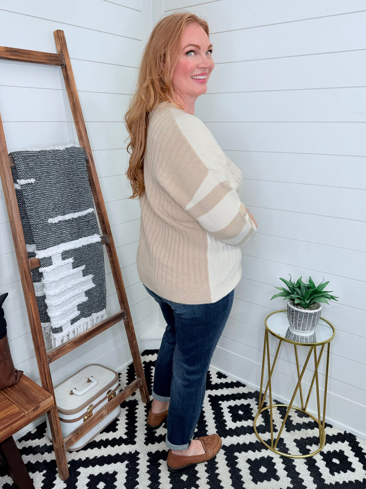 Mixed Knit Neutral Sweater
