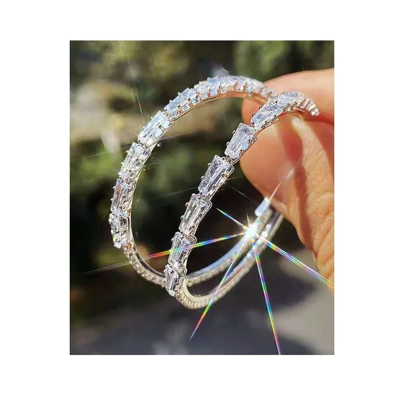 Elevated Rhinestone Hoop : 2 Colors