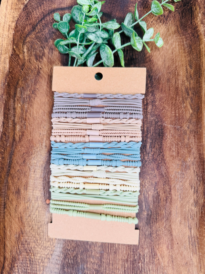 Hair Tie Bracelet Stack: 3 Colors