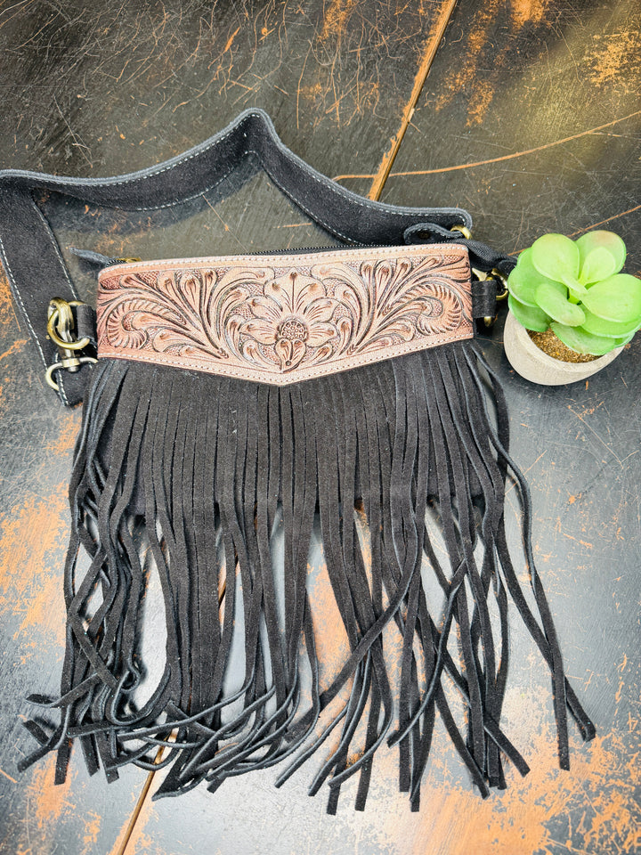 Love Lindsey Suede Fringe Clutch: 3 Colors