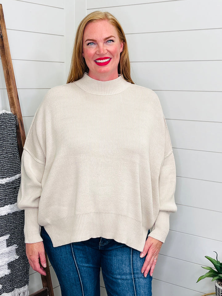 Luxe Drop Shoulder Ribbed Sweater : 2 Colors