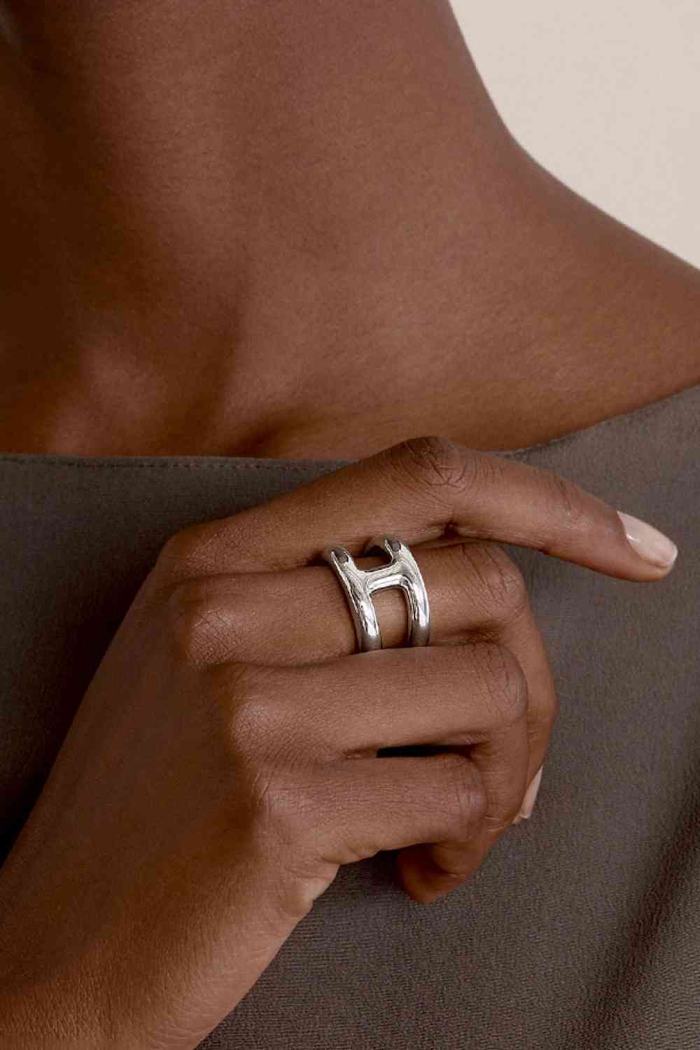 Double-Layered Open Ring : SILVER and GOLD