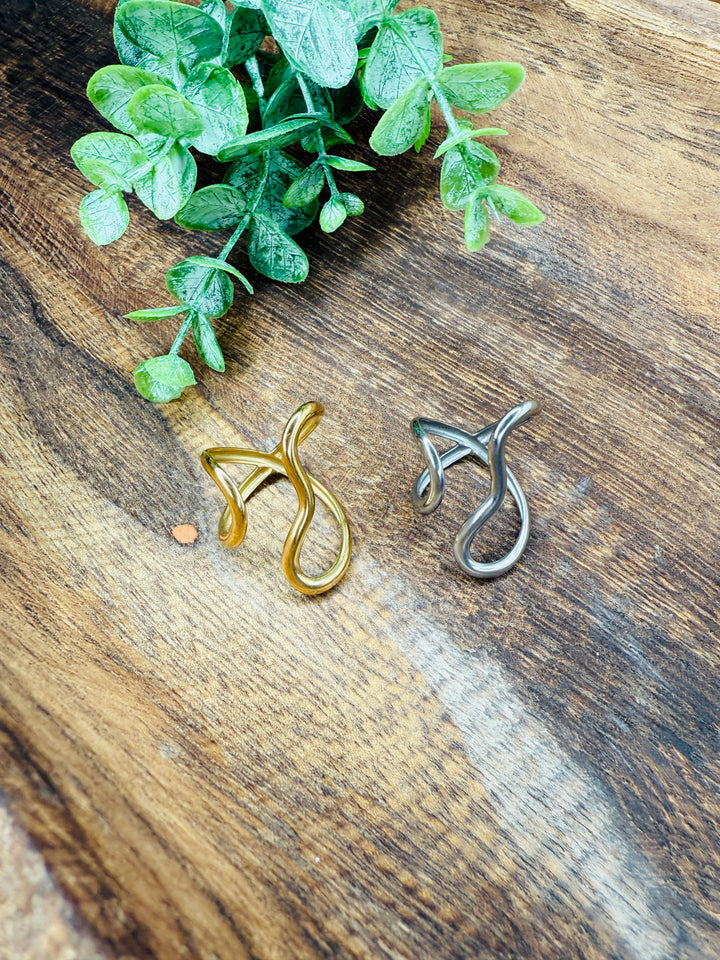Twisted Metal Open Ring : 2 Colors