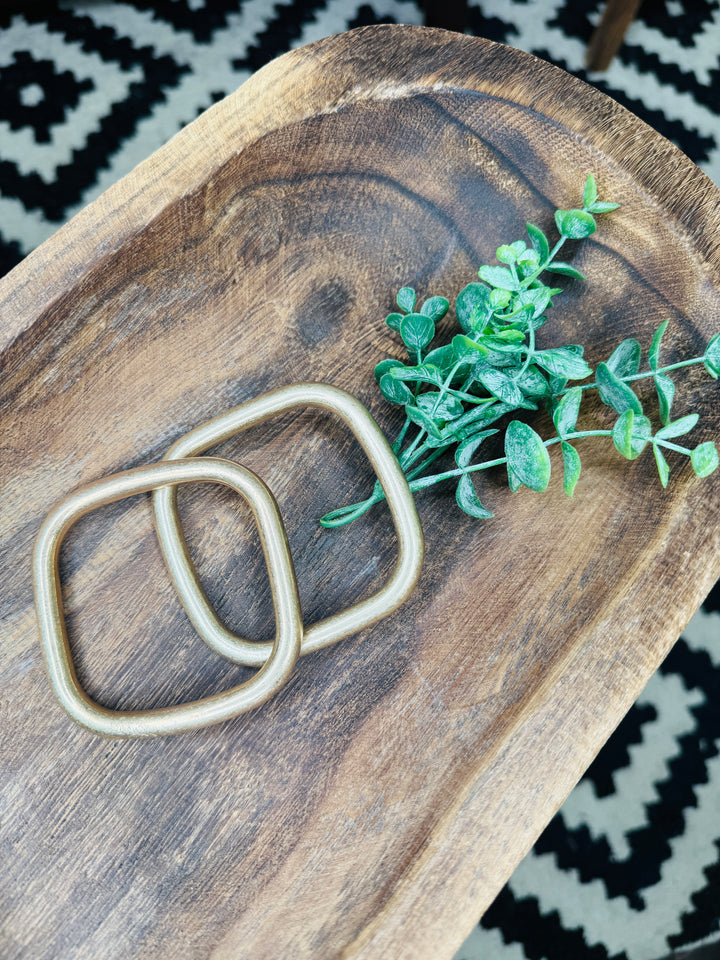 Square Gold Bangle Duo