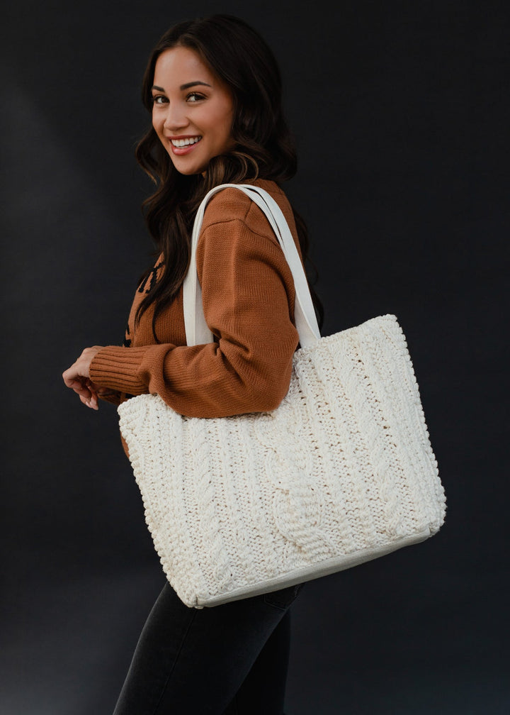 Cable Knit Tote
