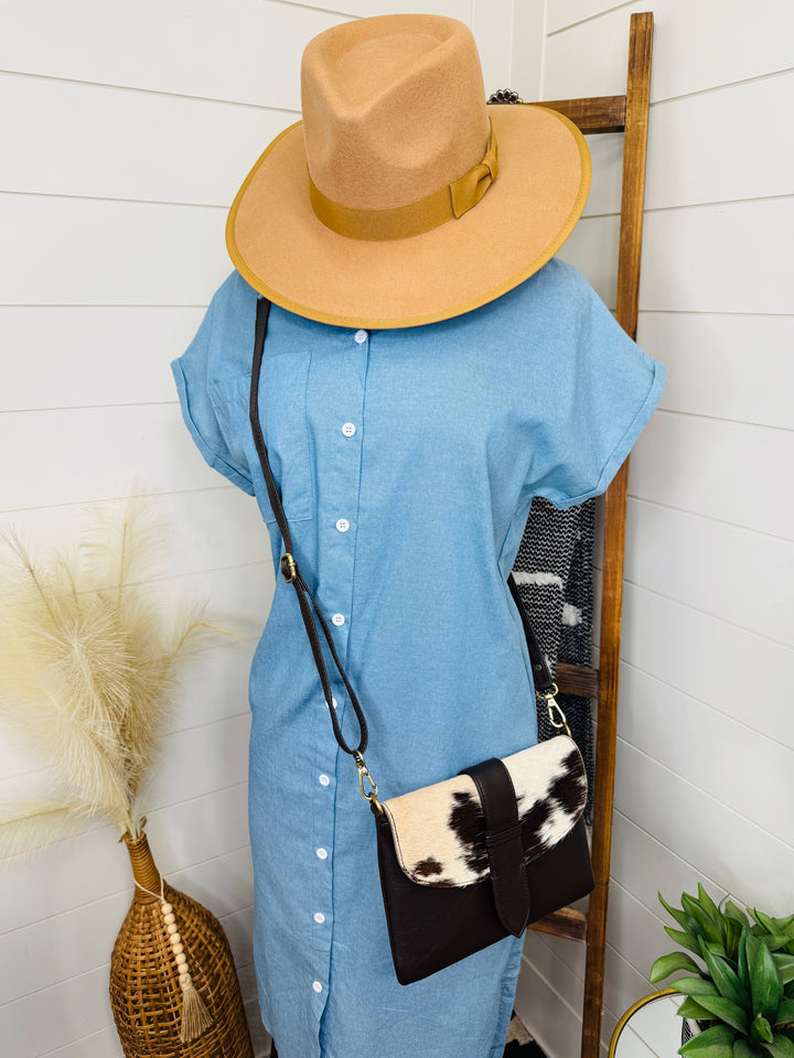 Fiona Cowhide Flap Crossbody