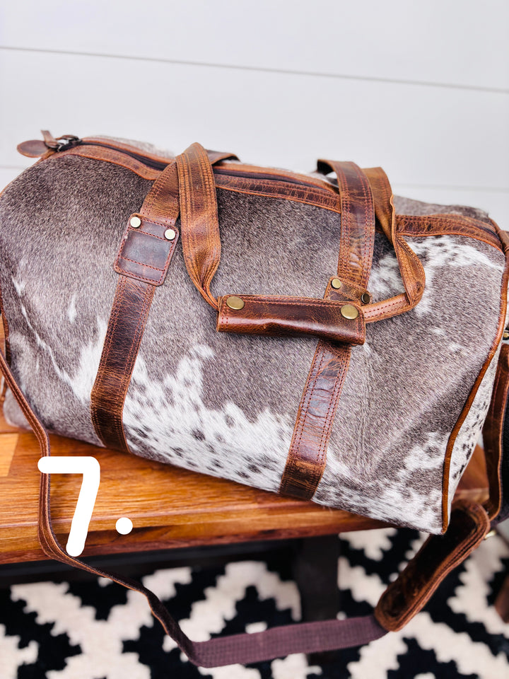 Love Lindsey Leather Cowhide Weekender