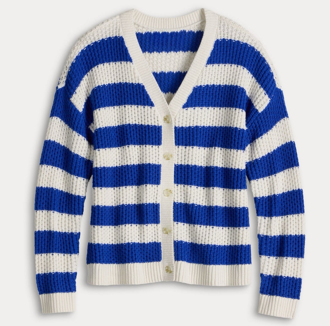 Cobalt Blue Stripe Cardigan