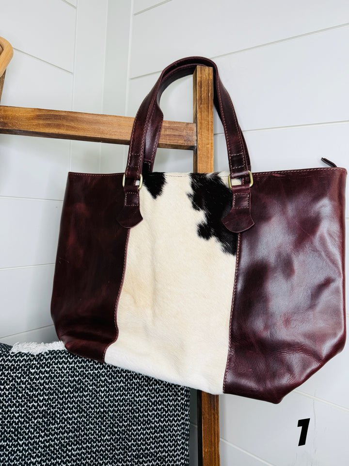 Lettie Large Cowhide & Leather Tote