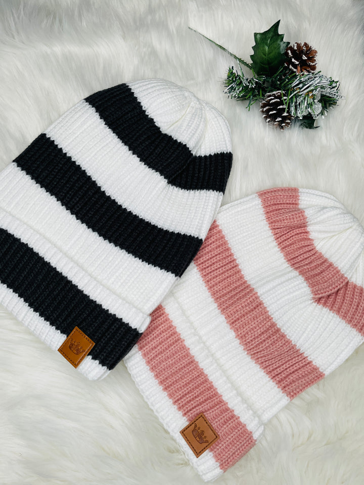 Stripe Slouch Knit Beanie : 2 Colors