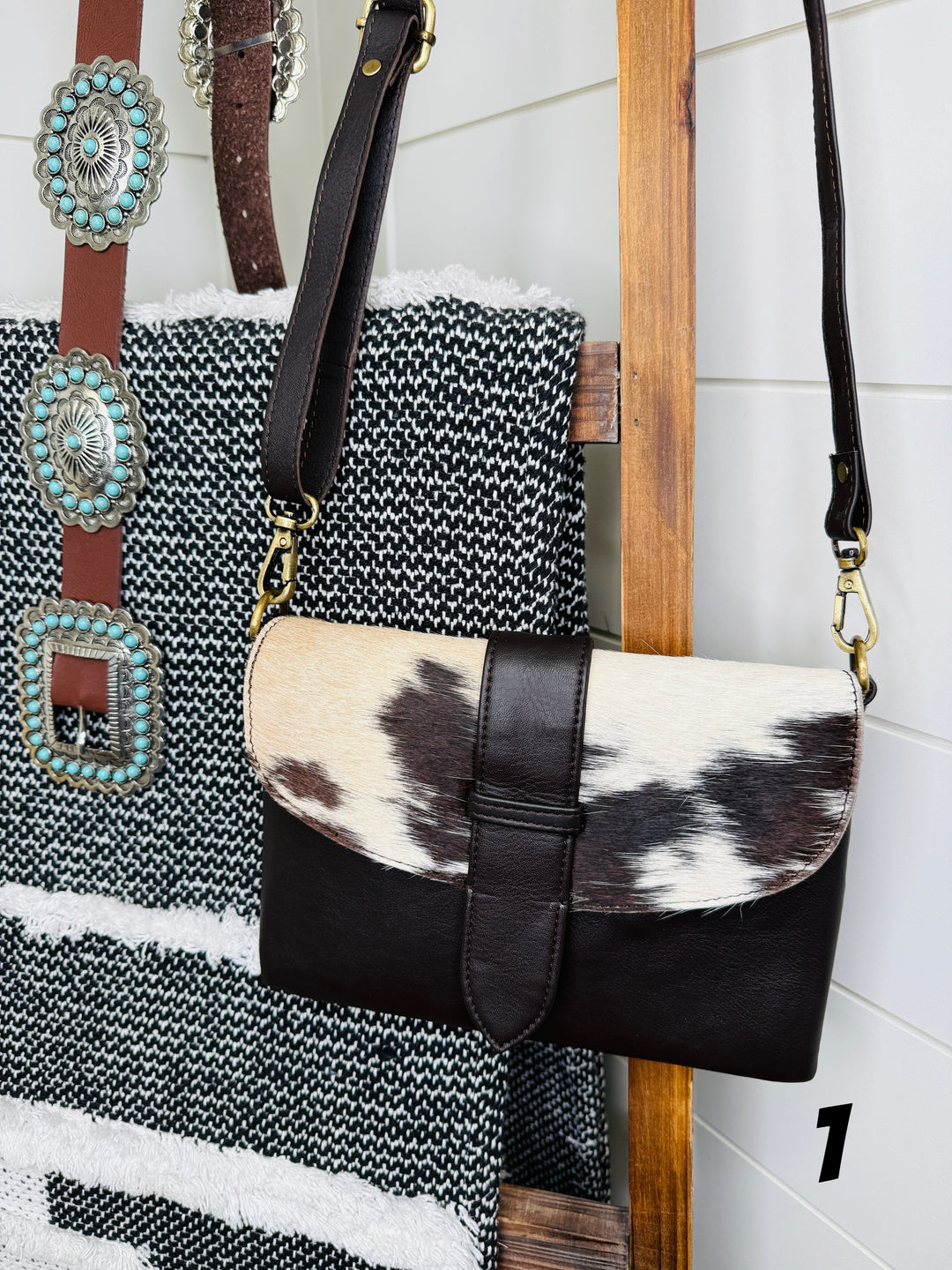 Fiona Cowhide Flap Crossbody